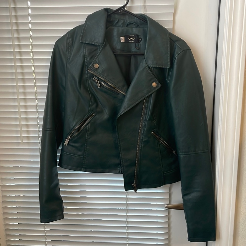 Only green leather jacket